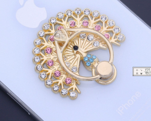 Оптовая продажа с фабрики: винтажная подставка для телефона в форме павлина из металла с инкрустацией бриллиантами, многофункциональная настольная подставка для телефона, подарок - Product Image 5