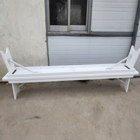 Table pliante portable en bois brun rétro, banc pliant en bois massif, table et chaises de salle à manger