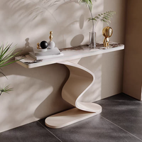 Table console moderne en marbre de luxe léger pour hôtel et entrée de salon