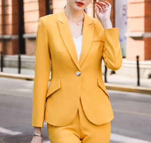 Completo da Donna <span class=keywords><strong>Verde</strong></span> per Ufficio, Classico con Doppiopetto e Pantaloni a Tre Quarti, Set Formale in Due Pezzi - Product Image 4