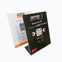 Soporte personalizado completo para Google Review y NFC, soporte de plástico para conectar con nosotros, código QR, soporte para menú NFC