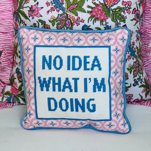 Không có ý tưởng những gì tôi đang làm thêu needlepoint sang trọng nhung vuông gối & đệm cho nhà hoặc khách sạn phong cách hiện đại - Product Image 1