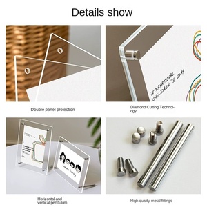 Tinh thể trong suốt <span class=keywords><strong>6</strong></span>-inch <span class=keywords><strong>Acrylic</strong></span> khung ảnh hiển thị đứng giấy chứng nhận & bưu thiếp hiển thị hình ảnh A4 khung Áp phích - Product Image 5