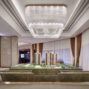 Pièces de suspension en or à identité unique Lustre chromé Lustre en verre de cristal Finition argentée Lustre pour le marketing <span class=keywords><strong>immobilier</strong></span> - Product Image 1