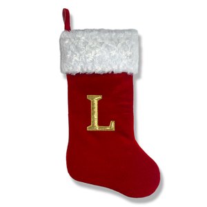 26 lettere ricamate calza di natale con fiocco di neve alfabeto personalizzato albero di Natale ornamento per la famiglia decorazione regalo - Product Image 5