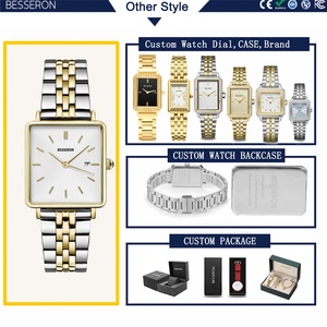Montre personnalisée Besseron Supplier : Créez votre propre montre avec logo privé, bracelet en acier inoxydable, montre carrée pour femme de bureau. - Product Image 3