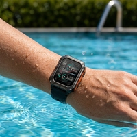 Reloj Inteligente con Pantalla Cuadrada IPS de 1.83 Pulgadas, IP68, Resistente al Agua, Llamadas por Bluetooth, Reconocimiento de Voz, Frecuencia Cardíaca, SpO2, Sueño, Fitness, Personalizable OEM/ODM