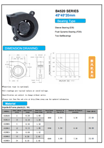 DC 45*45*20mm Fluid <strong>Gynamic</strong> Bearing , Centrifugal Turbine Blower, Cooling Fan - Product Image 4