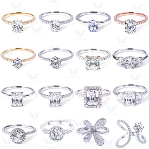 Tianyu joyería fina solitario halo compromiso mujeres Gra Mossanite oro sólido Real 14K <span class=keywords><strong>Moissanite</strong></span> anillo de bodas de oro puro para mujer - Product Image 4