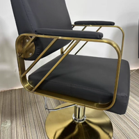 Mobilier de salon chaise de coiffure professionnelle commerciale salon de beauté chaise de salon de coiffure chaises de barbier inclinables en or