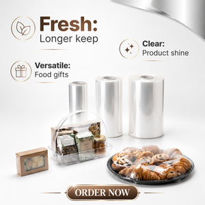 <span class=keywords><strong>Film</strong></span> rétractable POF pour aliments, résistant au four, à faible brume, approuvé FDA et UE, pour emballage alimentaire de détail - Product Image 2