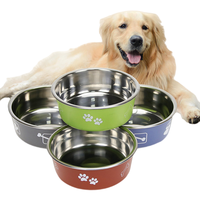 Accessoires pour chiens de compagnie, vente en gros, gamelles de luxe écologiques en acier inoxydable, bols pour nourriture et eau pour chiens, design cartoon