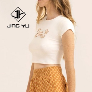T-shirt personnalisé pour bébé, T-shirt court pour femme, T-shirt en coton blanc imprimé à l'écran, T-shirt ajusté pour femme, T-shirt court - Product Image 3