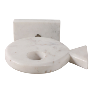 Scultura moderna di pesce in marmo su supporto, decorazione costiera, statuetta per la casa, il bagno, l'ufficio. - Product Image 6