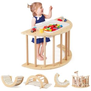 Modern Wooden Climbing Arch with Cushion-Montessori Climbing Arch <b>for</b> Kids Living Room Pillow <b>for</b> Arches - Product Image 2