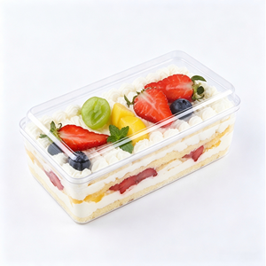 Boîte de conservation pratique en plastique PS transparent, de qualité alimentaire, avec couvercle de fermeture, pour gâteau à étages, mousse, tiramisu, biscuits, desserts - Product Image 6