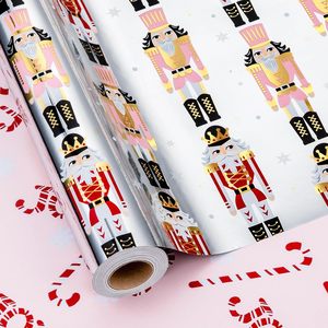 Christmas red and pink double-sided walnut-shaped guard <b>pattern</b> aluminum-coated <b>paper</b> <b>paper</b> gift wrapping <b>paper</b> - Product Image 5