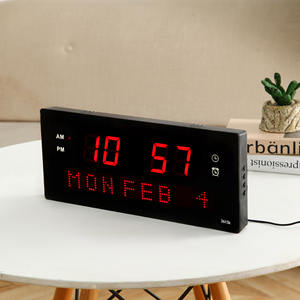 Reloj de pared con pantalla LED Digital inteligente moderno multifuncional <span class=keywords><strong>semanal</strong></span> transfronterizo hogar noche luz cuarzo electrónico - Product Image 2