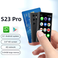 هاتف ذكي صغير S23 Pro 4G الأكثر مبيعًا، ذاكرة وصول عشوائي 3 جيجابايت، نظام أندرويد 8.1، خاصية التعرف على الوجه، بطارية 2600 مللي أمبير، شاشة 3.5 بوصة، كاميرا 2 ميجابكسل + 5 ميجابكسل