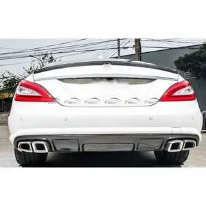 HC Style Carbon Fiber Rear Bumper Lip Fins Spoiler Splitter Winglet Diffuser for Mercedes Benz CLS W218