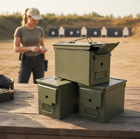 Boîte à munitions en métal résistante aux intempéries M19A1 30 Cal M2A2 50 Cal, étui rigide vert pour munitions, conteneur de stockage personnalisable OEM
