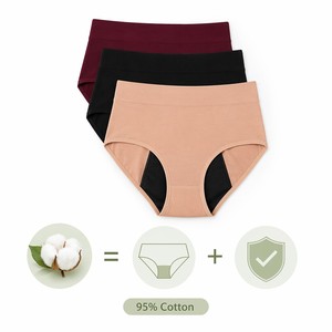 Culottes menstruelles en gros pour femmes, sous-vêtements absorbants en nylon et élasthanne à taille mi-haute avec entrejambe en coton – Fournisseur - Product Image 1