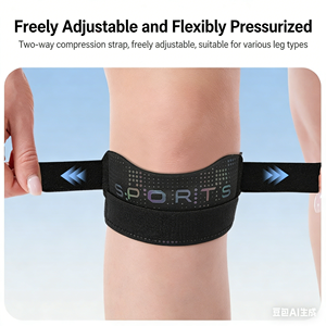 Reflective Patellar Tendon Strap Adjustable Knee Patella Support <strong>Band</strong> with <strong>3M</strong> Reflective Stripe for Night Running - Product Image 6