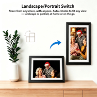 Reloj Digital con Pantalla Táctil de 10.1 Pulgadas, Wi-Fi, Video, Presentación de Diapositivas, Decoración para el Hogar, Marco de Madera, Precio al por Mayor