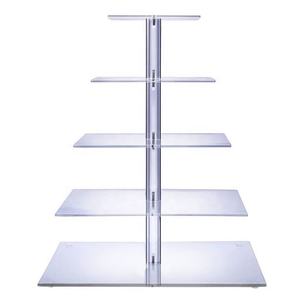 Support à gâteau carré moderne en acrylique à 5 niveaux, finition polonaise de 3 à 4mm d'épaisseur pour les fêtes d'anniversaire et les vacances - Product Image 3