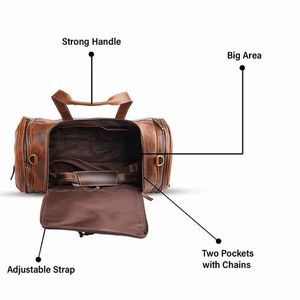 Bolsa de Viaje de Cuero Genuino Más Vendida, el Compañero de Viaje Premium para Estilo y Funcionalidad - Product Image 3