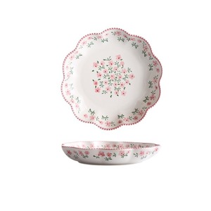 Platos de cerámica pequeños con estampado floral original al por mayor, platos de cena japoneses estilo Instagram, platos de ensalada de alta gama, Chaozhou - Product Image 1