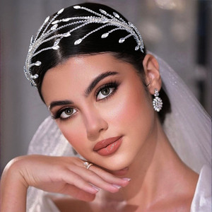 Nouveau dîner luxe grillage vêtements créatifs chapeaux rétro tête bijoux mariage cheveux accessoires mariée tête pièce - Product Image 1