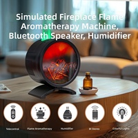 Diffuseur d'aromathérapie électrique ultrasonique en gros avec haut-parleur, veilleuse colorée, pour huiles essentielles, effet cheminée, en plastique, pour table