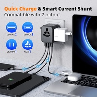 Worldplug GaN 35W Adaptateur de Voyage Multiprise Chargeur Universel International avec Ports USB et USB-C