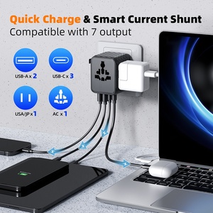 Worldplug gan 35W đa cắm du lịch <span class=keywords><strong>Adapter</strong></span> trên toàn thế giới sạc quốc tế phổ travel <span class=keywords><strong>adapter</strong></span> với USB và Loại C - Product Image 3