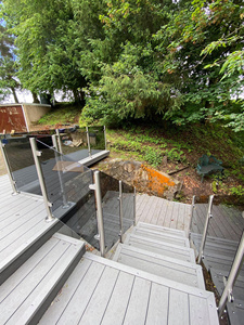 Reilbu nuovo Design <span class=keywords><strong>esterno</strong></span> balconata ringhiera corrimano con morsetto di vetro per <span class=keywords><strong>balcone</strong></span> <span class=keywords><strong>esterno</strong></span> - Product Image 6