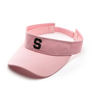 <b>Navy</b> Pure Color Summer Sun <b>Hat</b> with Custom Embroidery Logo Fashionable Beach Visor <b>Hat</b> for Sports and Travel - Product Image 3