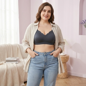 Bralette sin Costuras con Encaje, <span class=keywords><strong>Talla</strong></span> <span class=keywords><strong>Grande</strong></span>, para Mujer, sin Varillas, <span class=keywords><strong>Copa</strong></span> Delgada, Espalda en U, Push-Up, Antideslizante, <span class=keywords><strong>Talla</strong></span> <span class=keywords><strong>Grande</strong></span> - Product Image 2