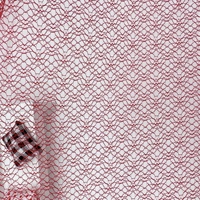 Tissu en maille de nylon respirant rouge 25 g/m² léger 1 mm 100 % nylon pour robes de soirée et robes à paillettes, tissu tulle, tissu dentelle