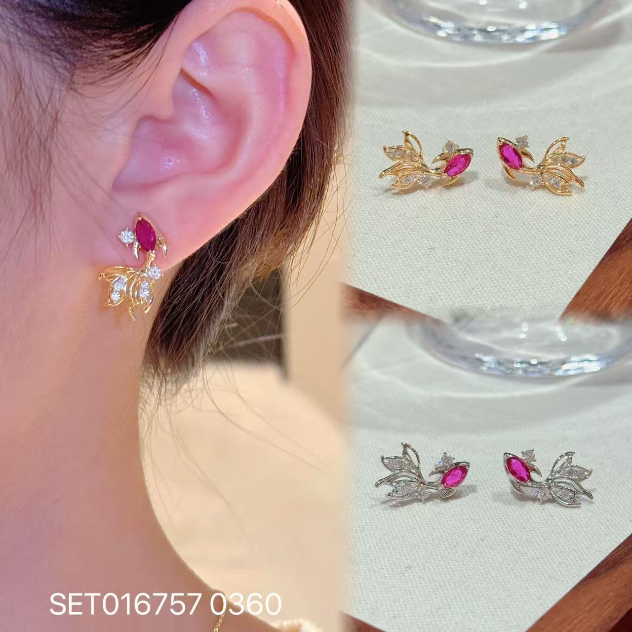 Silver koi fish earrings