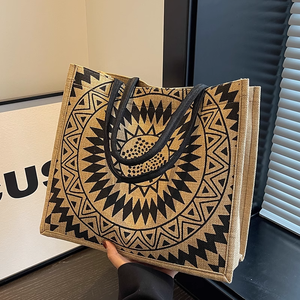 <strong>Custom</strong> <strong>Printed</strong> <strong>Jute</strong> <strong>Tote</strong> <strong>Bag</strong> Suction Buckle Design Large Capacity Waterproof Feature Featuring Cartoon Pattern Cotton Rope - Product Image 5