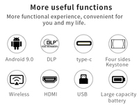 Mini projecteur de cinéma maison S350 1080P Full HD DLP WIFI Android 9 3D avec batterie intégrée, stéréo HIFI, 150 lumens, format de poche