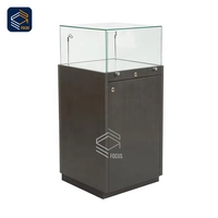 Vitrine d'affichage au détail Vitrine en verre Base noire Vitrine en verre verrouillable avec éclairage LED