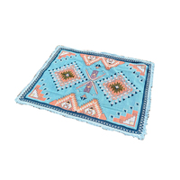 Couverture de pique-nique en tapisserie tissée sur mesure avec bracelet en cuir
