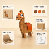 Ensemble de blocs de construction personnalisés en forme de chameau, jouets éducatifs, jouets pour enfants, jouets promotionnels, OEM, marque privée, modèles d'animaux