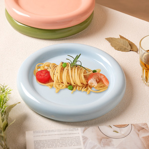 Platos <span class=keywords><strong>de</strong></span> Cerámica para Bodas, Color Rosa, Platos Redondos <span class=keywords><strong>de</strong></span> <span class=keywords><strong>Porcelana</strong></span> Verde para Servir la Cena, <span class=keywords><strong>Vajilla</strong></span> - Product Image 5