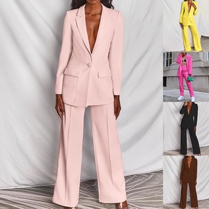 Setelan <span class=keywords><strong>Blazer</strong></span> Rajut Slim Kerah Lipat Wanita Musim Semi Gugur 2026, Terlaris, Dua Potong, Elegan Kasual, Lengan Panjang, Pakaian Bisnis - Product Image 2