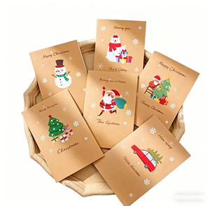 Cartes <span class=keywords><strong>de</strong></span> vœux <span class=keywords><strong>de</strong></span> Noël personnalisées avec logo, imprimées offset sur papier d'art, reliure parfaite, stock en vrac disponible - Product Image 3