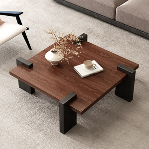 NKAHS-CT-008 Durable Mid-Century Solid <b>Wood</b> Coffee <b>Table</b> Metal Frame Living Room Furniture <b>Small</b> Space Retro French Style Modern - Product Image 4