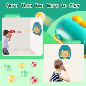 2025 nuevo juego de interior plástico PC juguetes dinosaurio bola pistola tiro pegajoso bola Objetivo 2 tipos lanzamiento pasta agua niños interior - Product Image 2